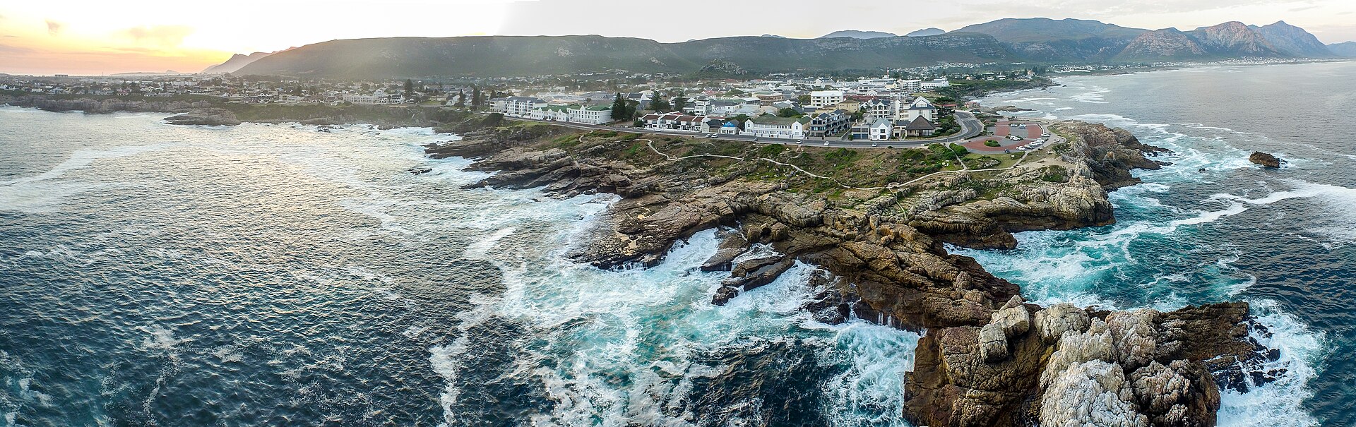 Aerial view of Hermanus on the Whale Coast